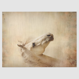 Boho Elegant White Horse Seidenpapier