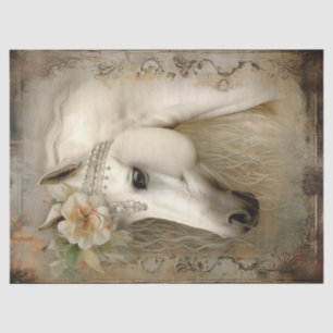 Boho Elegant White Horse Seidenpapier