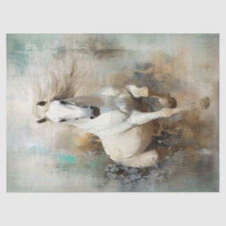 Boho Elegant White Horse Seidenpapier