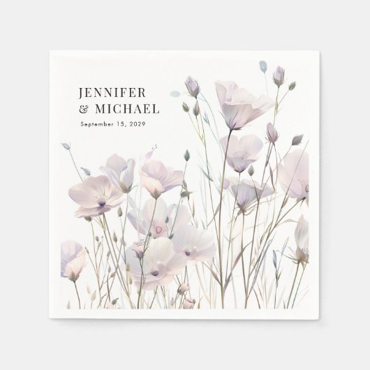 Boho Elegant Wildblume Wedding Serviette (Vorderseite)