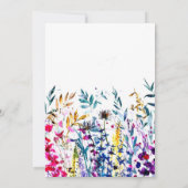 Boho Elegant Wildblumen 40. Geburtstag Einladung (Rückseite)