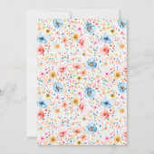 Boho Elegant Wildblumen Floral Quinceanera Einladung (Rückseite)