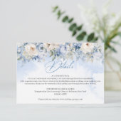 Boho Elegant Winterstaubblau und Elfenbeinblauer B Begleitkarte (Stehend Vorderseite)