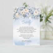 Boho Elegant Winterstaubblau und Elfenbeinblauer B Begleitkarte (Stehend Vorderseite)