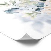 Boho Elegant Winterstaubblau und Elfenbeinblauer B Poster (Ecke)