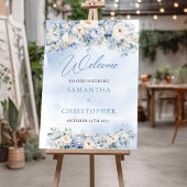 Boho Elegant Winterstaubblau und Elfenbeinblauer B Poster