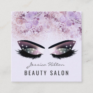 Boho elegante Aquarell Blütenauge Quadratische Visitenkarte