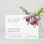 Boho elegante Aquarellblütenbouquet RSPV Einladung (Stehend Vorderseite)