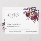 Boho elegante Aquarellblütenbouquet RSPV Einladung (Vorne/Hinten)