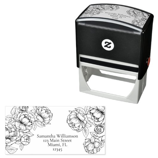 Boho Elegante Botanische Blumenstrasse Permastempel (Beispiel)