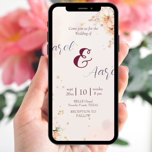 Boho elegante botanische Hochzeit Flyer