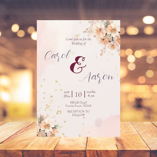 Boho elegante botanische Hochzeit Flyer