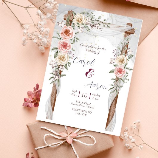 Boho elegante botanische Hochzeit Flyer