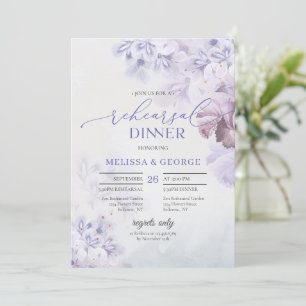 Boho elegante Frühlingsblumen Flieder lila floral Einladung