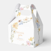 Boho elegante Pastel Wildblumen Babydusche Geschenkschachtel (Rückseite)