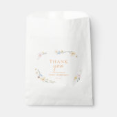 Boho elegante Pastel Wildblumen Babydusche Geschenktütchen (Vorderseite)