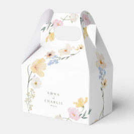 Boho elegante Pastel Wildblumen Hochzeit Geschenkschachtel
