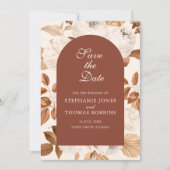 Boho Elegante Terracotta Save the Date Karte (Vorderseite)