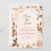 Boho Elegante Terracotta Save the Date Karte (Vorderseite)