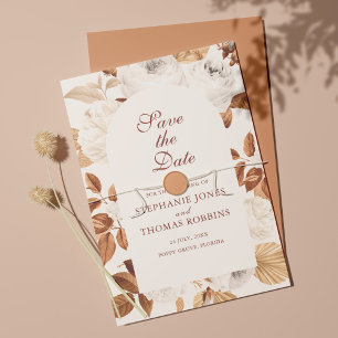 Boho elegante Terrakotta Save-the-Date-Karte Save The Date