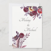 Boho elegante Wasserfarbe romantische Blumenstrauß Einladung (Rückseite)