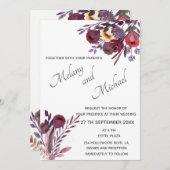 Boho elegante Wasserfarbe romantische Blumenstrauß Einladung (Vorne/Hinten)