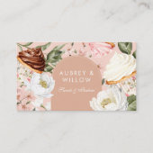Boho Elegante Wasserfarben Blumen Cupcake Bäckerei Visitenkarte (Vorderseite)