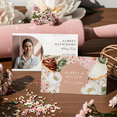 Boho Elegante Wasserfarben Blumen Cupcake Bäckerei Visitenkarte