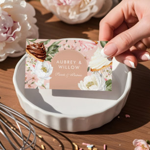 Boho Elegante Wasserfarben Blumen Cupcake Bäckerei Visitenkarte