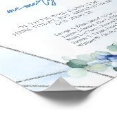 Boho Elegante weiche blaue Aquarell In liebevoller Poster (Ecke)