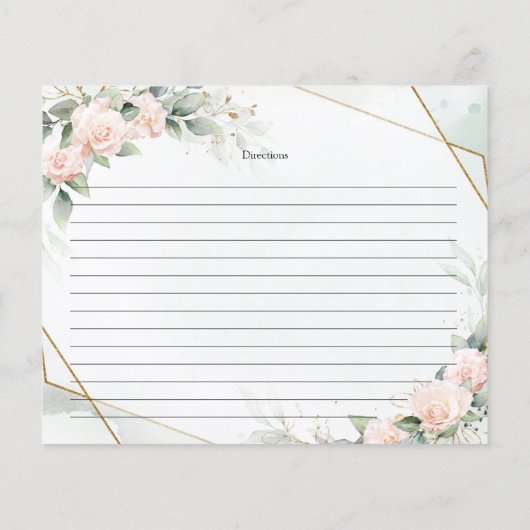 Boho Elegante weiche Pastellfarben Rose Grünrezept (Rückseite)