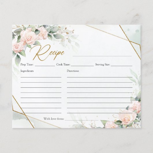 Boho Elegante weiche Pastellfarben Rose Grünrezept (Vorderseite)