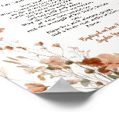 Boho elegante Wildblume Dusty Rose Taufe Gebet Poster (Ecke)