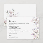 Boho Elegante Wildblume Wedding Details Card Begleitkarte (Vorne/Hinten)