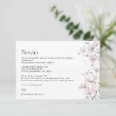 Boho Elegante Wildblume Wedding Details Card Begleitkarte (Stehend Vorderseite)