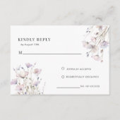 Boho Elegante Wildblume Wedding Response Card Begleitkarte (Vorderseite)