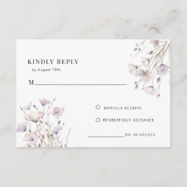 Boho Elegante Wildblume Wedding Response Card Begleitkarte