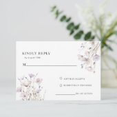 Boho Elegante Wildblume Wedding Response Card Begleitkarte (Stehend Vorderseite)