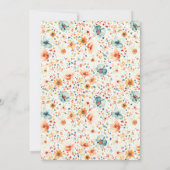 Boho Elegante Wildblumen Floral Fall Brautparty Einladung (Rückseite)