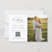 Boho-Elegantes-Script-QR-Code-Foto-Budget-Hochzeit Einladung (Rückseite)