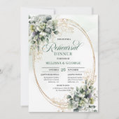 Boho-Eleganz Probedinner Wasserfarbe Eukalyptus Einladung (Vorderseite)