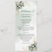 Boho Eleganz Salbei Grün Eukalyptus Hochzeitsprogr Programm (Vorderseite)