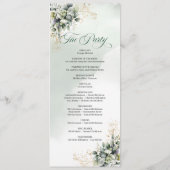 Boho Eleganz Salbei Grün Eukalyptus Hochzeitsprogr Programm (Rückseite)