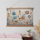 Boho Elements Wall Hanging Wandteppich Mit Holzrahmen (Schlafzimmer)