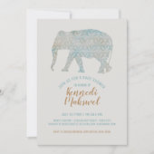 Boho Elephant Baby Shower Einladung (Vorderseite)
