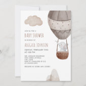 Boho Elephant Baby Shower Einladung (Vorderseite)