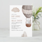Boho Elephant Baby Shower Einladung (Stehend Vorderseite)