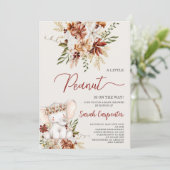 Boho Elephant Baby Shower Girl Einladung (Stehend Vorderseite)