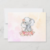 Boho Elephant Baby Shower Vorhersage Ankunft (Rückseite)