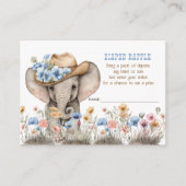 Boho Elephant Cowboy Wildblume Diaper Raffle Begleitkarte (Vorderseite)